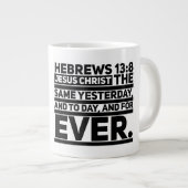 Hebreeuws 13:8 Jumbo Mok (Voorkant rechts)