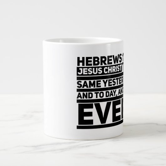 Hebreeuws 13:8 Jumbo Mok (Voorkant)