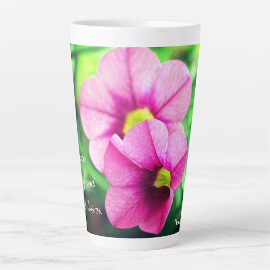 Hebreeuws 13:8 latte mok (Voorkant)