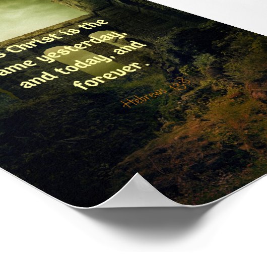 Hebreeuws 13:8 Zelfde gisteren, morgen, voor altij Poster (Hoek)