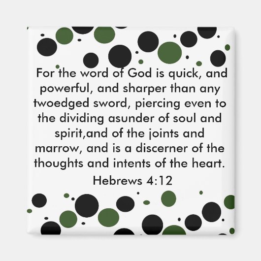 Hebreeuws 4:12 magneet (Voorkant)