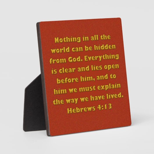 Hebreeuws 4:13 fotoplaat (Voorkant)