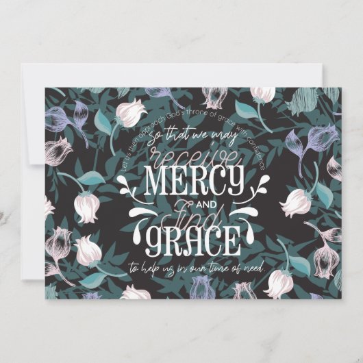 Hebreeuws 4:16 citeert zwarte ver bedankkaart (Voorkant)