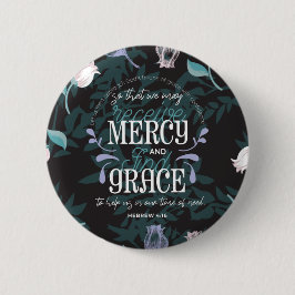 Hebreeuws 4:16 citeert zwarte ver ronde button 5,7 cm