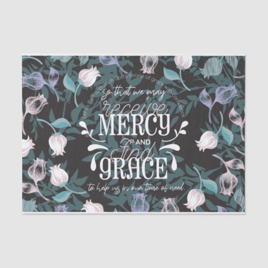 Hebreeuws 4:16 citeert zwarte ver tissuepapier (Voorkant)