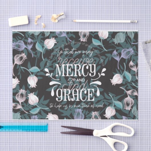 Hebreeuws 4:16 citeert zwarte ver tissuepapier (Craft)