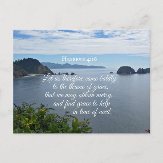 Hebreeuws 4:16 Laten we daarom moedig naar de Briefkaart (Voorkant)