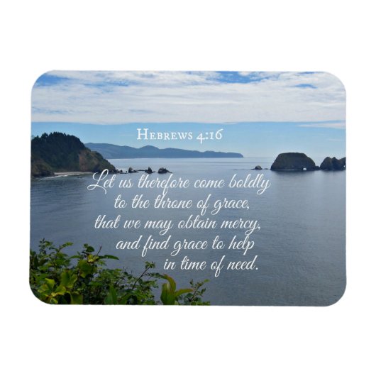 Hebreeuws 4:16 Laten we daarom moedig naar de Magneet (Horizontaal)