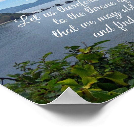 Hebreeuws 4:16 Laten we daarom moedig naar de Poster (Hoek)