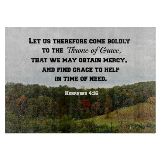 Hebreeuws 4:16 Laten we daarom moedig naar de Snijplank (Voorkant)