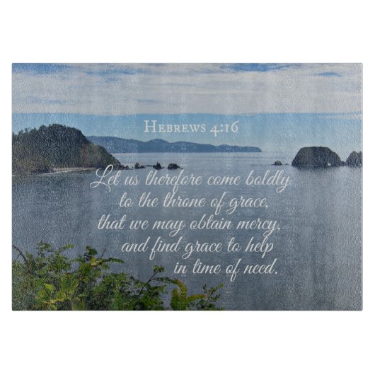 Hebreeuws 4:16 Laten we daarom moedig naar de Snijplank (Voorkant)