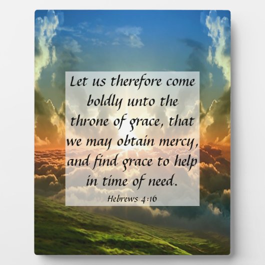 Hebreeuws 4:16 Plaque Fotoplaat (Voorkant)