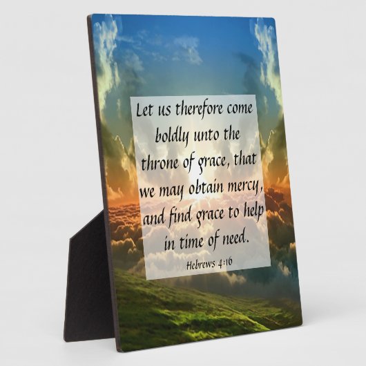 Hebreeuws 4:16 Plaque Fotoplaat (Zijkant)