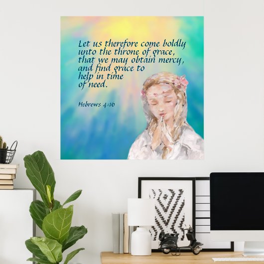 Hebreeuws 4:16 poster (Thuiskantoor)