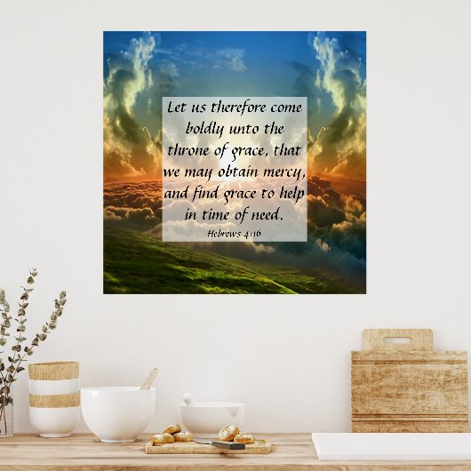 Hebreeuws 4:16 poster (Keuken)