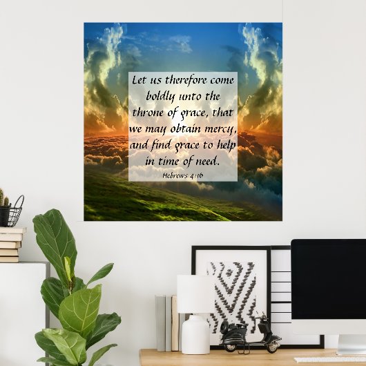 Hebreeuws 4:16 poster (Thuiskantoor)