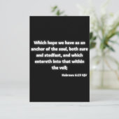 Hebreeuws 6:19 KJV BijbelscriptWenskaart Kaart (Staand voorkant)
