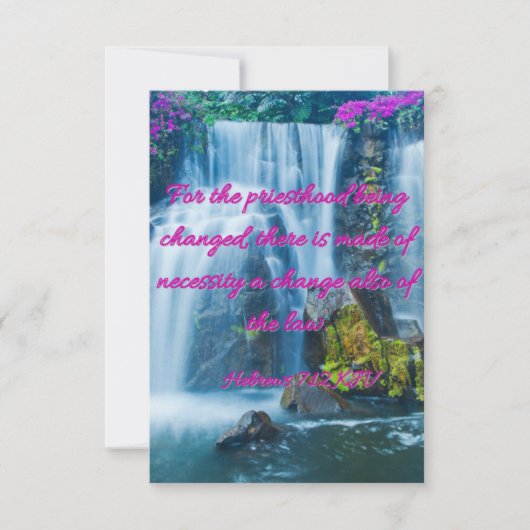Hebreeuws 7:12 KJV Bijbel Verse Pic Flat Greeting Kaart (Voorkant)