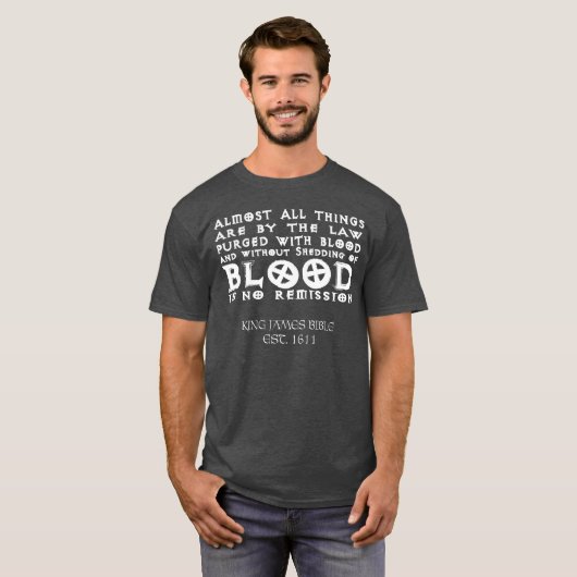 Hebreeuws 9:22 King James Bible Shirt (Voorkant volledig)