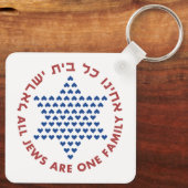 Hebreeuws Acheinu Kol Beit Israël Gebed voor gevan Sleutelhanger (Achterkant)