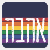 Hebreeuws "AHAVAH" = "LOVE" op een regenboog - LGB Vierkante Sticker (Voorkant)