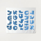 Hebreeuws Alef-Bet in Ombre Red-Pink joodse kinder Wandkleed (Voorkant (horizontaal))