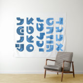 Hebreeuws Alef-Bet in Ombre Red-Pink joodse kinder Wandkleed (In Situ (horizontaal))