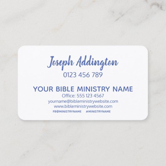 Hebreeuws Aleph Tav Blue Custom Visitekaartje (Achterkant)