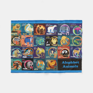Hebreeuws Alephbet Animal Stickers-Fleece Blanket Fleece Deken