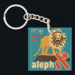 Hebreeuws Alfabet Sleutelhanger<br><div class="desc">Betaalbare sleutelhanger van het hebreeuwalfabet. Cute Lion design voor de letter, Aleph, gedrukt op een vierkante acrylsleutelketen. Kies uit 22 schattige dieren. Leuk cadeau voor joodse kinderen.</div>