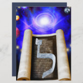 Hebreeuws Alphabet Invitation Kaart (Voorkant / Achterkant)