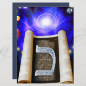 Hebreeuws Alphabet Invitation Kaart (Voorkant / Achterkant)