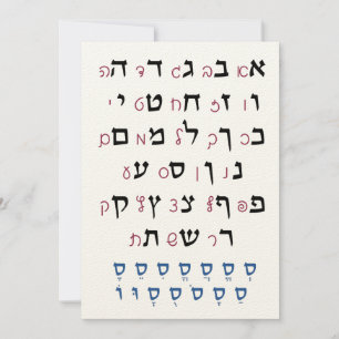 Hebreeuws Alphabet met Nikkud Jewish Education Col