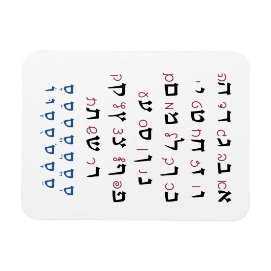 Hebreeuws Alphabet met Nikkud Jewish Education Col Magneet (Horizontaal)