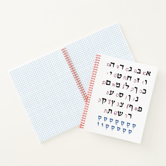 Hebreeuws Alphabet met Nikkud Jewish Education Col Notitieboek (Binnen)
