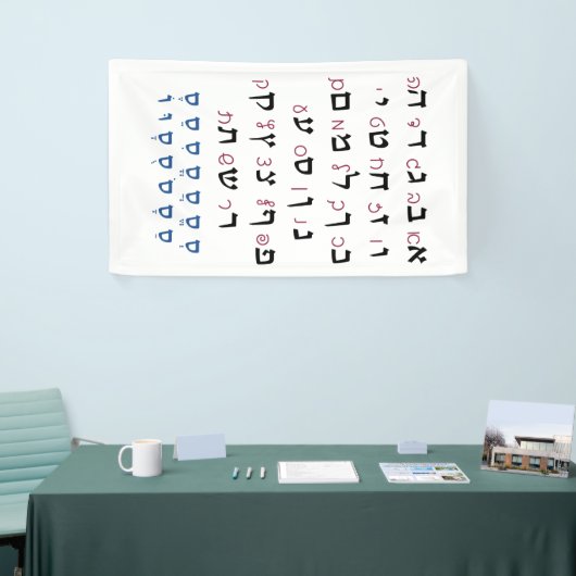 Hebreeuws Alphabet met Nikkud Jewish Education Col Spandoek (Beurs)