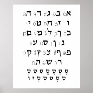 Hebreeuws Alphabet met Nikkud Jewish Education Poster