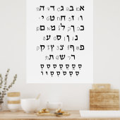 Hebreeuws Alphabet met Nikkud Jewish Education Poster (Keuken)