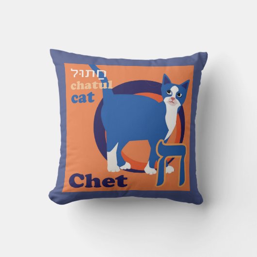 Hebreeuws Alphabet Pillow-Kinder Bedroom Decoratin Kussen (Voorkant)
