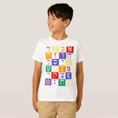 Hebreeuws Alphabet Rainbow T-shirt (Voorkant volledig)