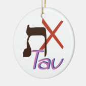 Hebreeuws Alphabet Tav Keramisch Ornament (Links)