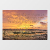 Hebreeuws "Als ik je vergeet, O Jerusalem" Psalm V Raamsticker (Vel)