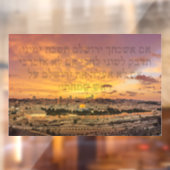 Hebreeuws "Als ik je vergeet, O Jerusalem" Psalm V Raamsticker (Vel 2)