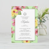 Hebreeuws Baby Naming Jewish Tropical Green Floral Kaart (Staand voorkant)