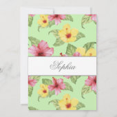 Hebreeuws Baby Naming Jewish Tropical Green Floral Kaart (Achterkant)