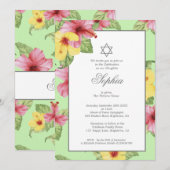 Hebreeuws Baby Naming Jewish Tropical Green Floral Kaart (Voorkant / Achterkant)