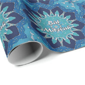 Hebreeuws BBT Mitzvah Blue Ten Circle Wrap Paper Cadeaupapier (Rol Hoek)