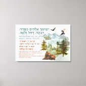 Hebreeuws Blessing for Jewish Girls Room Nursery Canvas Afdruk (Voorkant)