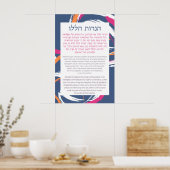 Hebreeuws & English Hanerot Halalu Hanukkah Prayer Poster (Keuken)