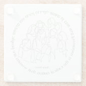 Hebreeuws: Feminisme is de Radicaal... Joodse femi Glazen Onderzetter (Achterkant)